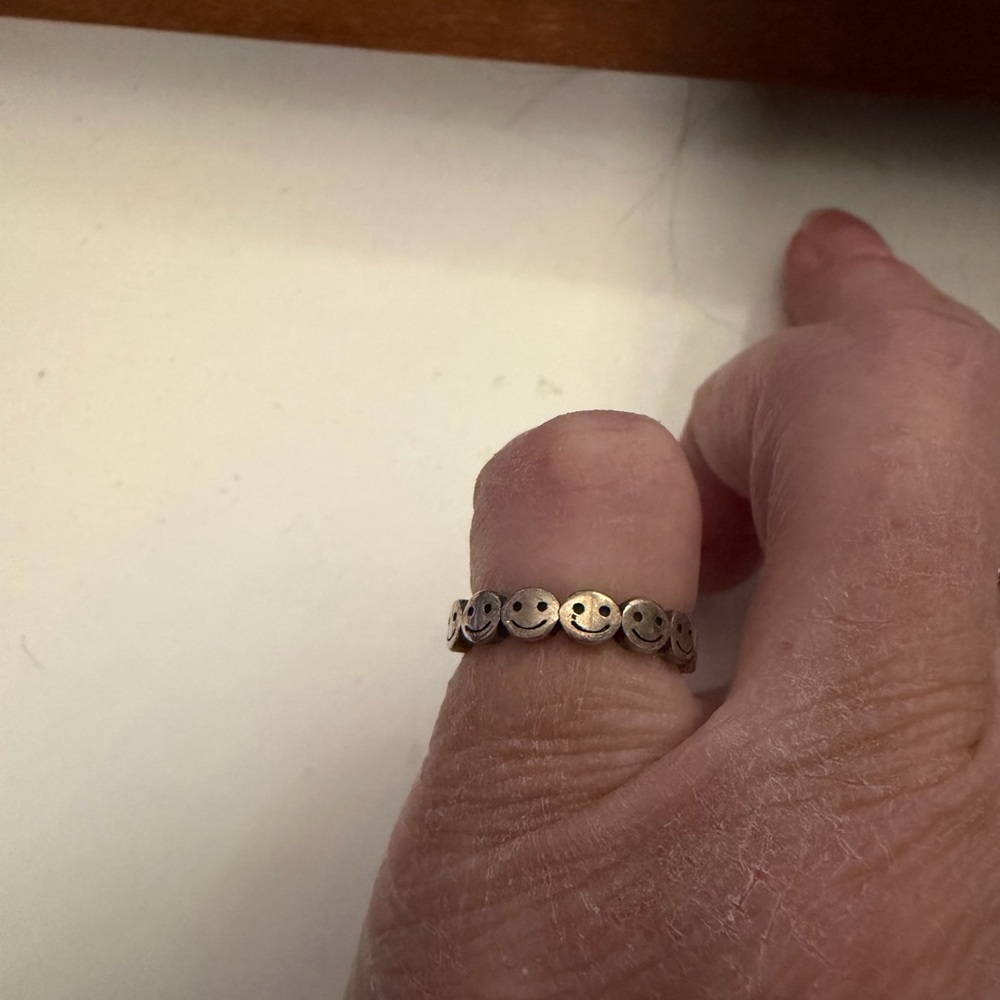 Smiley Face Silver Ring